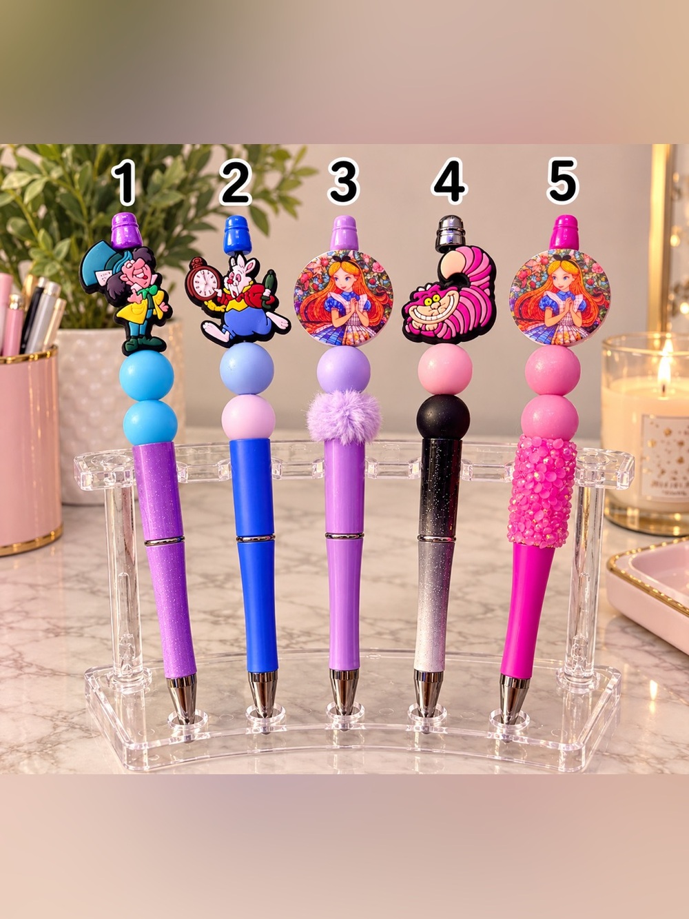 1 Hand crafted pens various designs-  comes nicely packaged with one refill